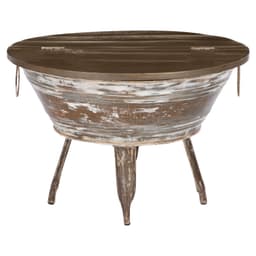 WOMO-DESIGN Käsintehdyt sohvapöytä Xiamen pyöreä Ø 70x46 cm varastointi / pito