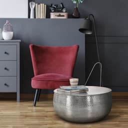 WOMO-DESIGN sofabord stuebord sofabord aluminium Ø 60x30,5 cm sølv