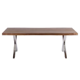 WOMO-DESIGN® sohvapöytä 110 x 70 cm massiivipuuta akaasia puu metallirunko