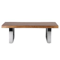 WOMO-DESIGN soffbord 120x60 cm i massivt trä akacia trä med metallram tillverkad