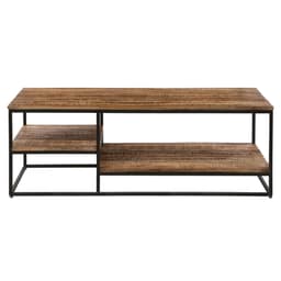 WOMO-DESIGN soffbord 120 x 60 cm massivt trä mango trä med metallram