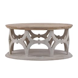 WOMO-DESIGN Orientaliskt soffbord Paris Ø75x35 cm runt, natur / vit, massivt