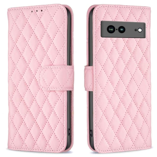 SKALO Google Pixel 7a BINFEN COLOR Tikattu Lompakko - Pinkki