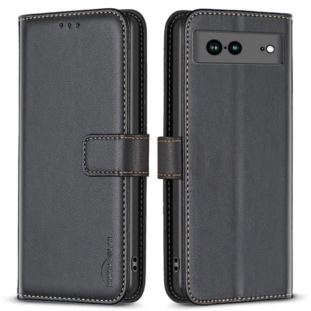 Google Pixel 7a BINFEN COLOR Præget Flip Cover - Sort