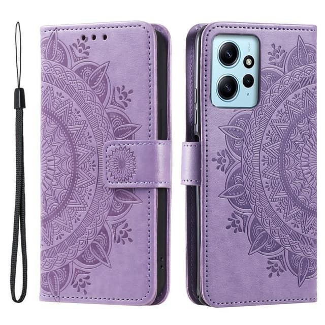 SKALO Xiaomi Redmi Note 12 4G Mandala Flip Cover - Lilla