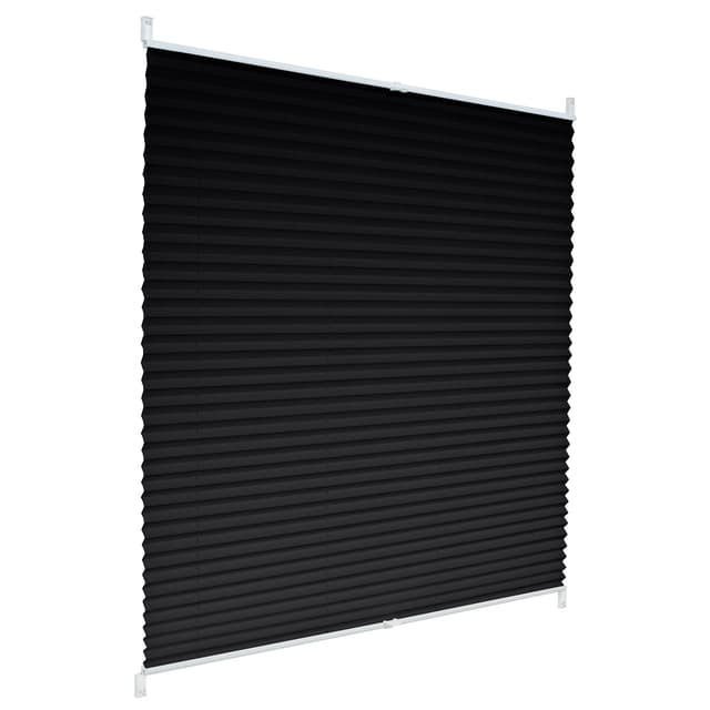 ECD Germany veckad persiennklämma utan borrning 50x100 cm svart ogenomskinlig