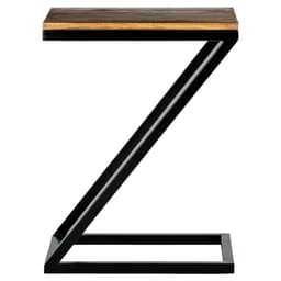 Sidobord Z-shape 45x30x60 cm natur/svart sheeshamträ och metall WOMO-Design