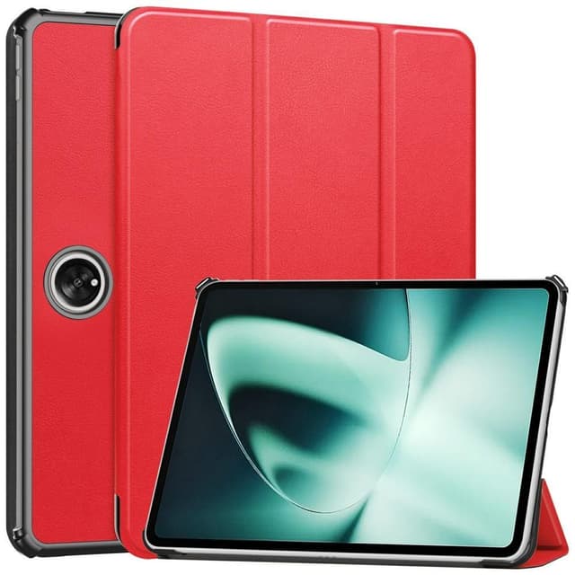 OnePlus Padille Tri-fold Stand Wake/Sleep Cover Tablet-kotelo - Punainen