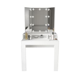 ML Design Dressing Table White Dressing Table med LED-belysning, spegel 3-pcs