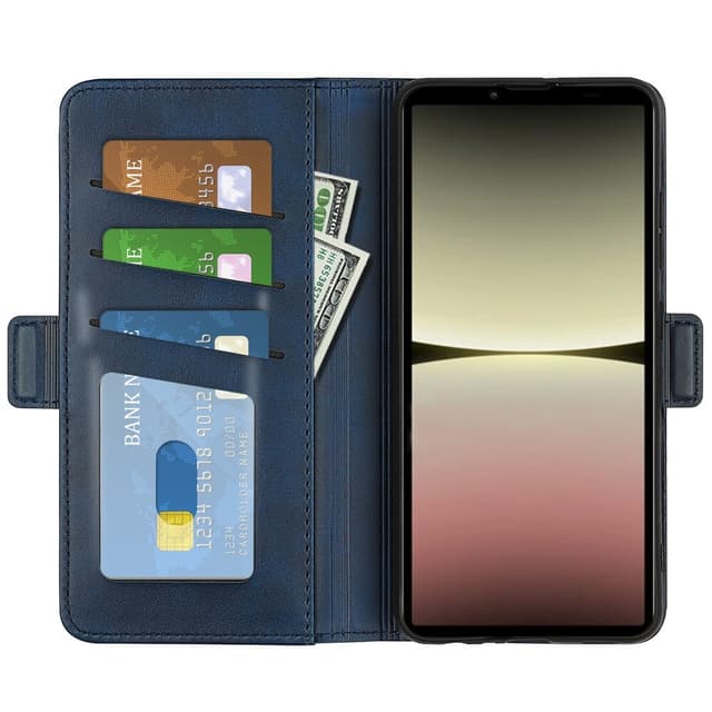 SKALO Sony Xperia 10 V Premium Plånboksfodral - Blå