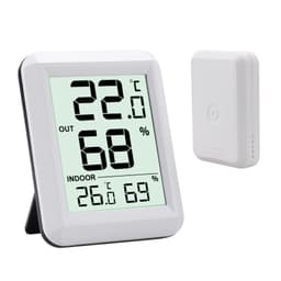 Innendørs/utendørs trådløst termometer og hygrometer White