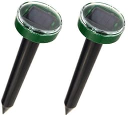Ultralyd muldvarp shocker / skadedyrsbekæmper med solcelle 2-pack