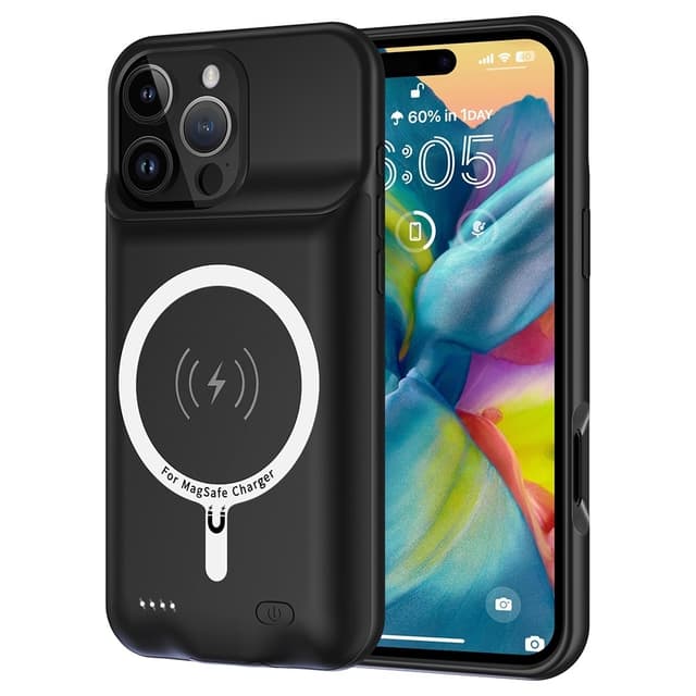 För iPhone 16 Pro Max Portable Charger Case 7000mAh PowerBank kompatibel med MagSafe