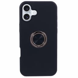 Till iPhone 16 Plus Hybrid skal med Finger Ring - Svart