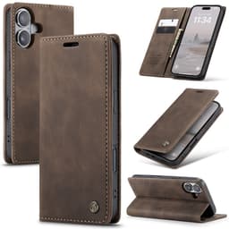 CASEME Retro lompakkokotelo iPhone 16 - Kahvi