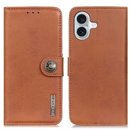 KHAZNEH til iPhone 16 Plus Lommebok-deksel - Brun