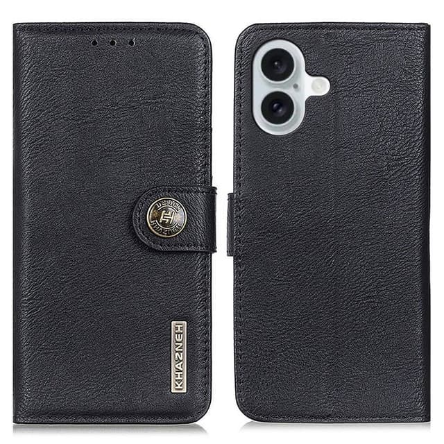 KHAZNEH til iPhone 16 Plus Lommebok-deksel - Svart