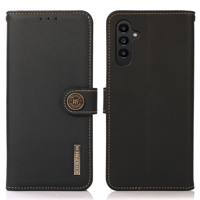 KHAZNEH Til Samsung Galaxy S24 FE Deksel i Ekte Ku-lær - Svart