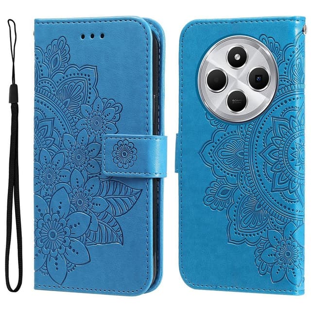Til Xiaomi Redmi 14C Tegnebogsetui med Blomstermønster og Standerfunktion
