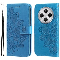 Till Xiaomi Redmi 14C Plånboksfodral med Blommigt Mönster - Blå