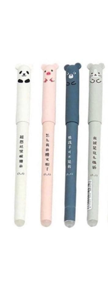 Student Cartoon Design Sletbar Gel 0,35 mm pen kuglepen - 4 stk