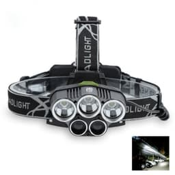 3T6 2XPE 5-LED Forlygte Lommelygte 5000 Lumen Super Bright USB Hovedlommelygte Hvid LED Spotlight