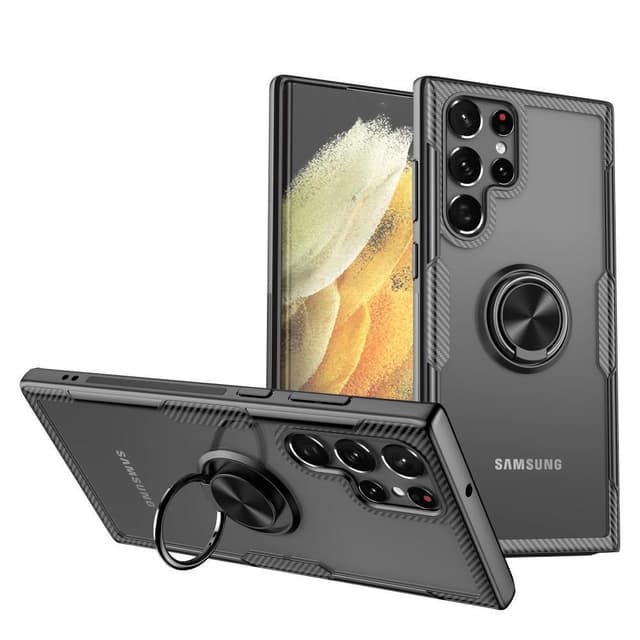 Samsung Galaxy S22 Ultra Sormenrengastuki Hybridikotelo - Musta