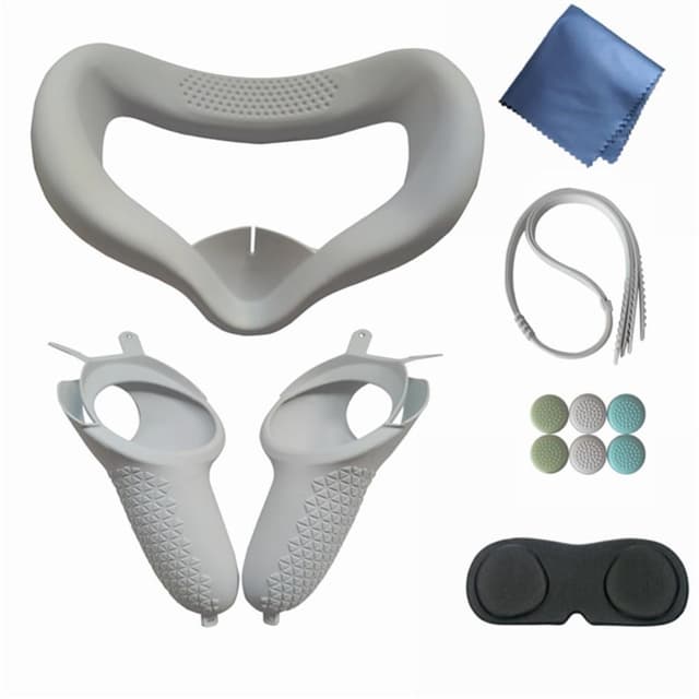Oculus Quest 2 Silikonöverdrag Ansiktsmask Kontroller Grepp Svettät kudde