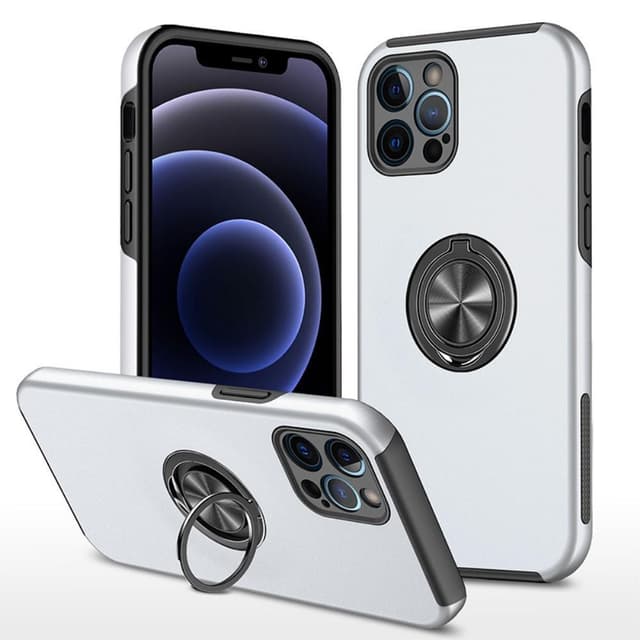 iPhone 13 Pro Max Hybrid skal med Finger Ring - Silver