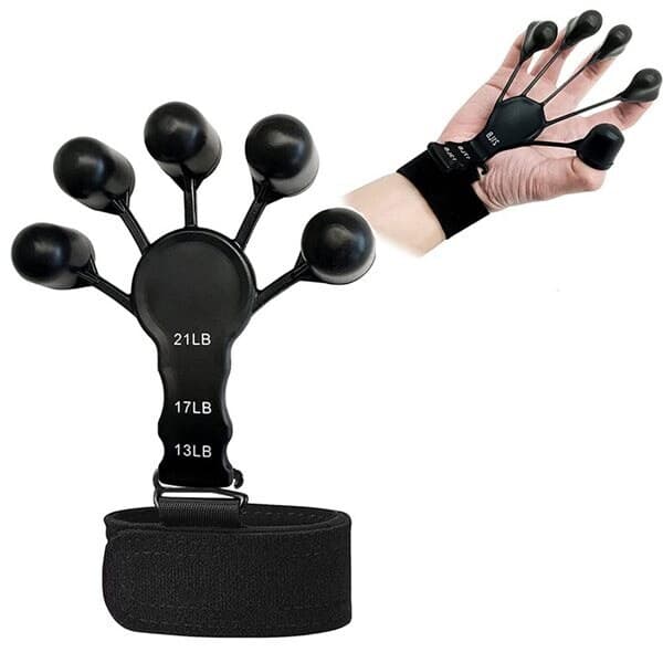 Fingertrener med 3 Styrkevarianter – Svart Silikon for Styrke og Rehabilitering