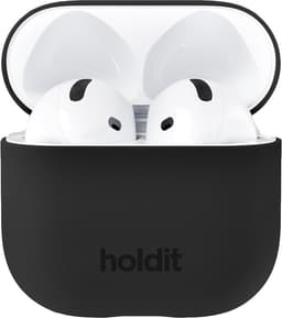 Holdit AirPods 4 Silicone suojakotelo (musta)