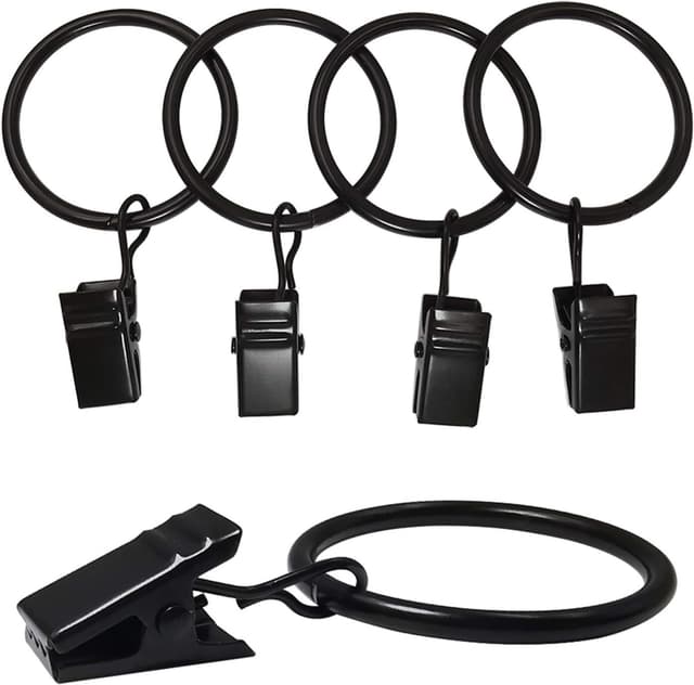 20-Styks Gardinringe Clips Gardinstang Ringe Draperi Clips 4x4,5 cm