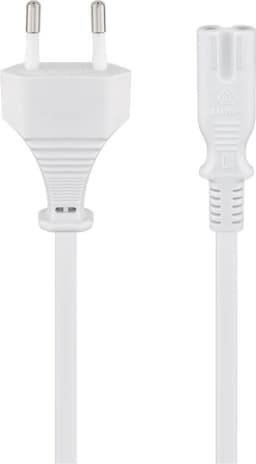 Tilslutningskabel med Euro-stik, 3 m, hvid