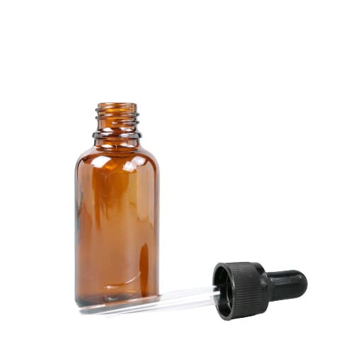 Genopfyldelig dråbeflaske med pipette Brun 15 ml