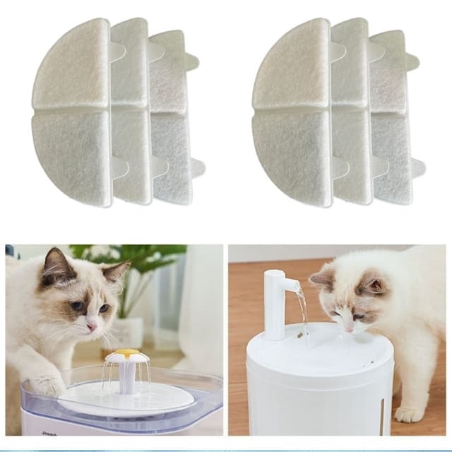 Erstatningsfilter for kattevannfontene for kjæledyrvannfontene Hvit 6-pakke