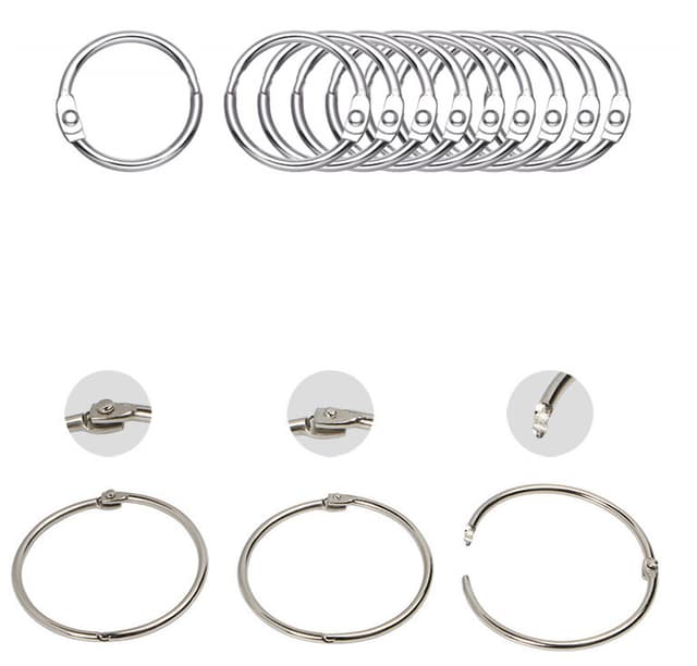 Oplukkelige gardinringe / metalringe 10 stk Sølv 15 mm
