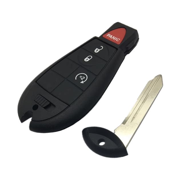 Intelligent bilnyckelskal med 3+1 knapp kompatibel med Chrysler Svart