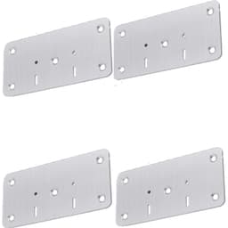 Reparationsplatta för gångjärn möbler 4-pack Silver