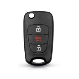 Bilnøglecover til Hyundai Kia med 3 knapper sort