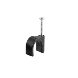 Kabelklemmer med spiker 100-pak Sort 4 mm
