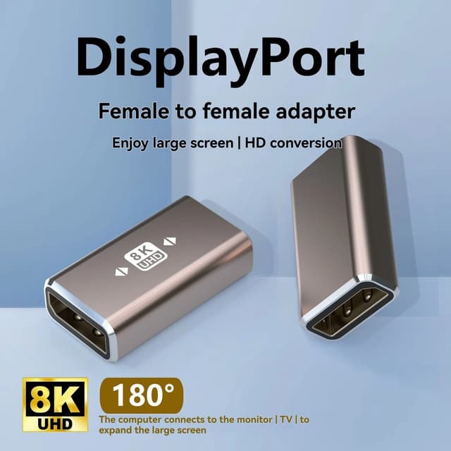 NÖRDIC Displayport-adapter hunn til hunn 8K60Hz 4K144/120/60Hz