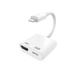 NÖRDIC Lightning adapter til 1xHDMI og 1x Lightning White 10cm kabel, 1080p opløsning