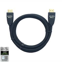 NÖRDIC CERTIFIED CABLES Certificeret 5m Ultra High Speed ​​HDMI 2.1 4K 8K 60Hz 120Hz 48 Gbps Dynamic HDR eARC VRR nylon flettet kabel forgyldt
