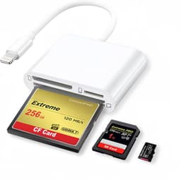 NÖRDIC Lightning-kortleser 3 spor CF, SD, MicroSD UHS-I