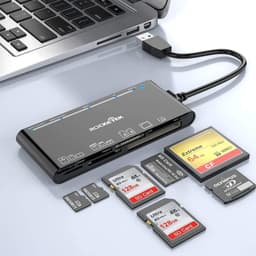 NÖRDIC USB-A kortleser 7 spor 1xCF, 2xSD, 2xMicroSD, 1xMS, 1xXD UHS-I