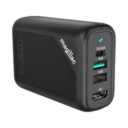 NÖRDIC Dokkingstasjon 4 porter 45W GaN hurtiglading USB-C HDMI 4K60Hz USB-C 5Gbps