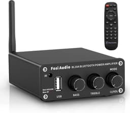 Fosi Audio BL20A 200W Bluetooth 5.0 Home Audio Stereoforsterker Hi-Fi Mini Class D integrert forsterker med U-Disk/3,5MM AUX/RCA-inngang og fjernkontroll