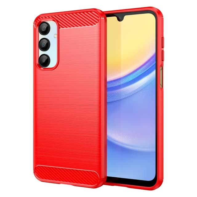 SKALO Samsung A16 Armor Carbon Stöttåligt TPU-skal - Röd