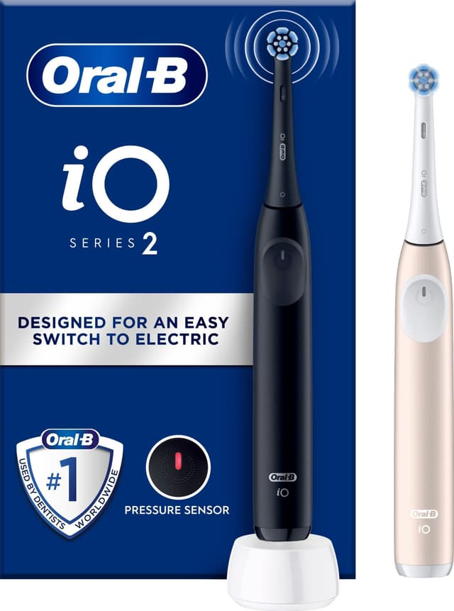 Oral-B iO2 Duo elektrisk tandbørste 612470 (Nattesort+ Rolig Pink)
