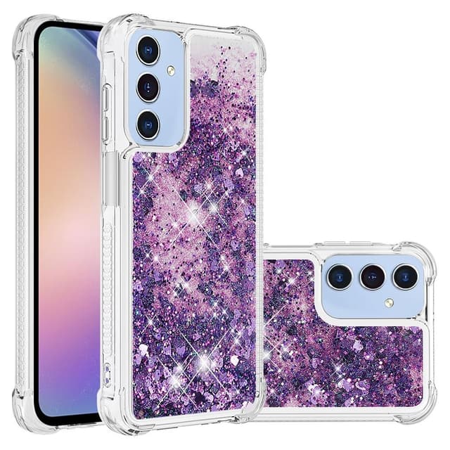 SKALO Samsung A16 Kvicksand Glitter Hjärtan TPU-skal - Lila